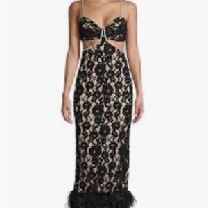 Likely Black Lace Midi Dress